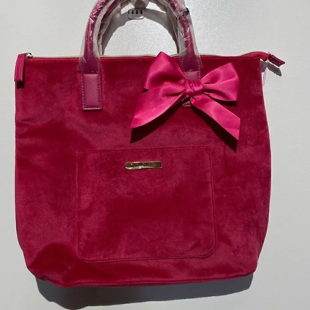 Juicy Couture‎ Women's Bow Shoulder Bag Convertible To Backpack In Raspberry NWT